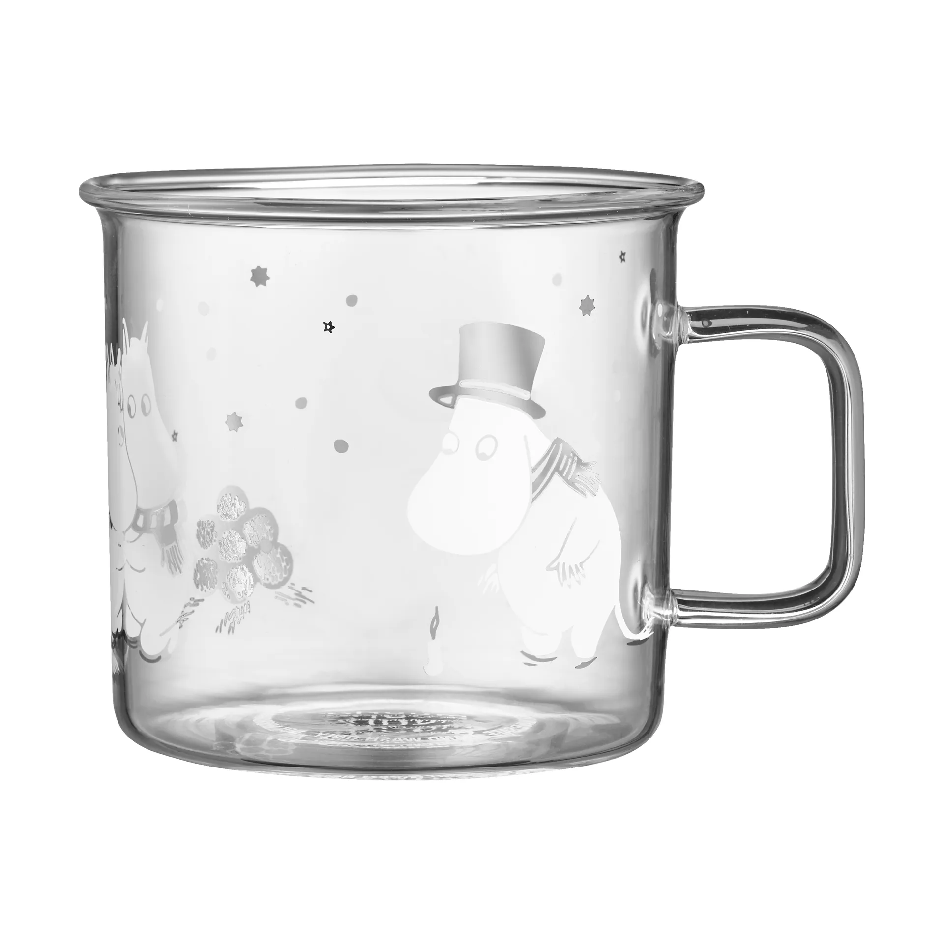 Moomin glazen mok 35 cl, Let it snow Muurla