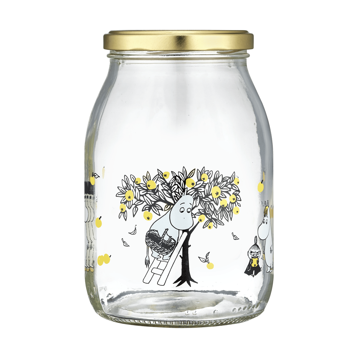 Muurla Moomin glazen pot 1 L Apples | Scandinavisch Interieur | Dozen & boxen | Transparant