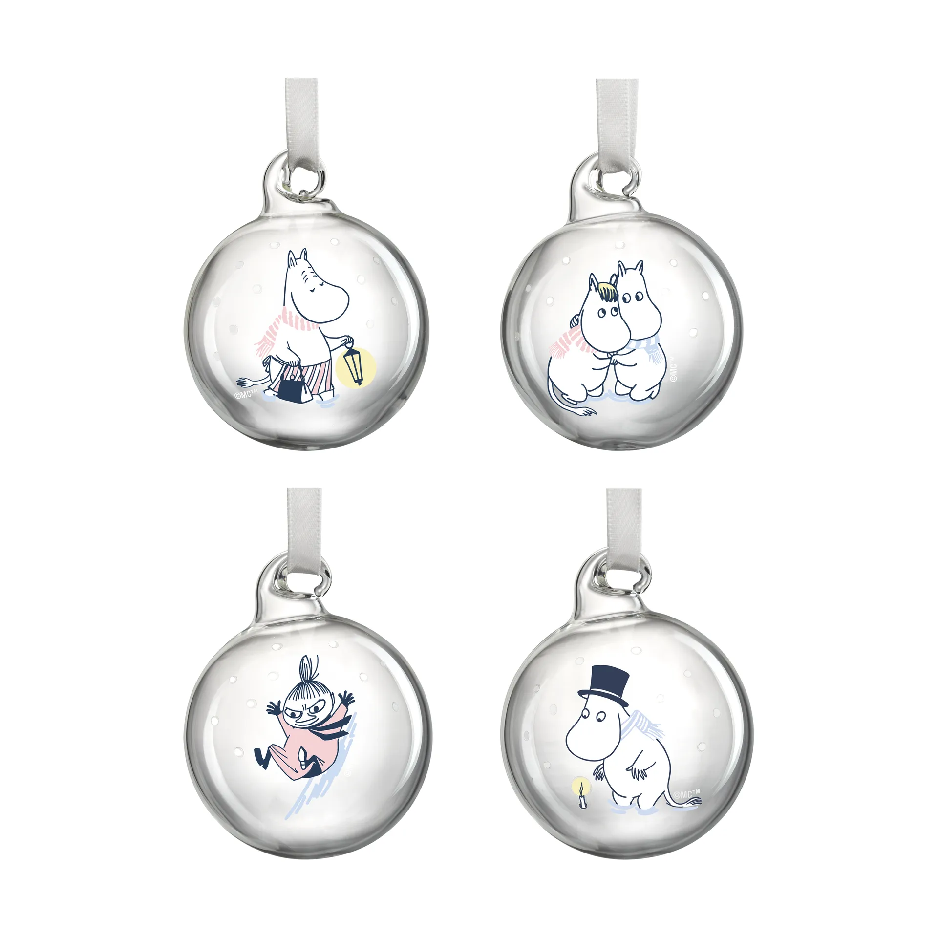 Moomin kerstbal Ø5 cm 4-pack, Let it snow Muurla