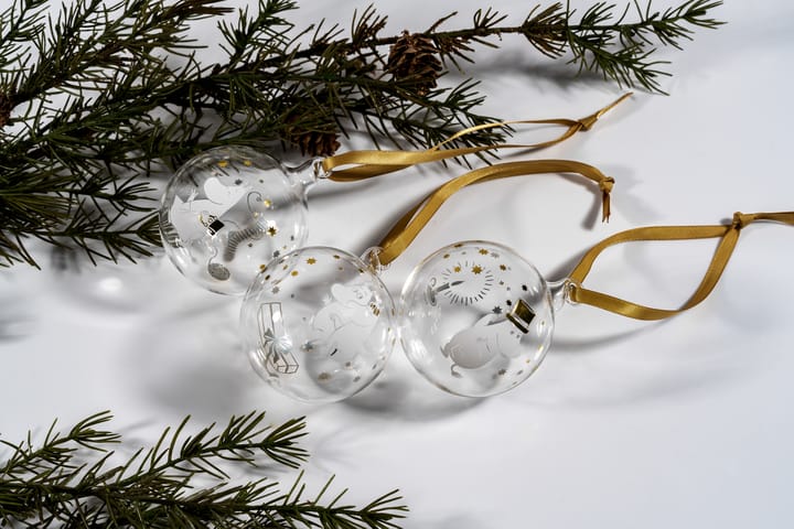 Moomin kerstbal Ø7 cm 3-delig, Sparkling stars Muurla