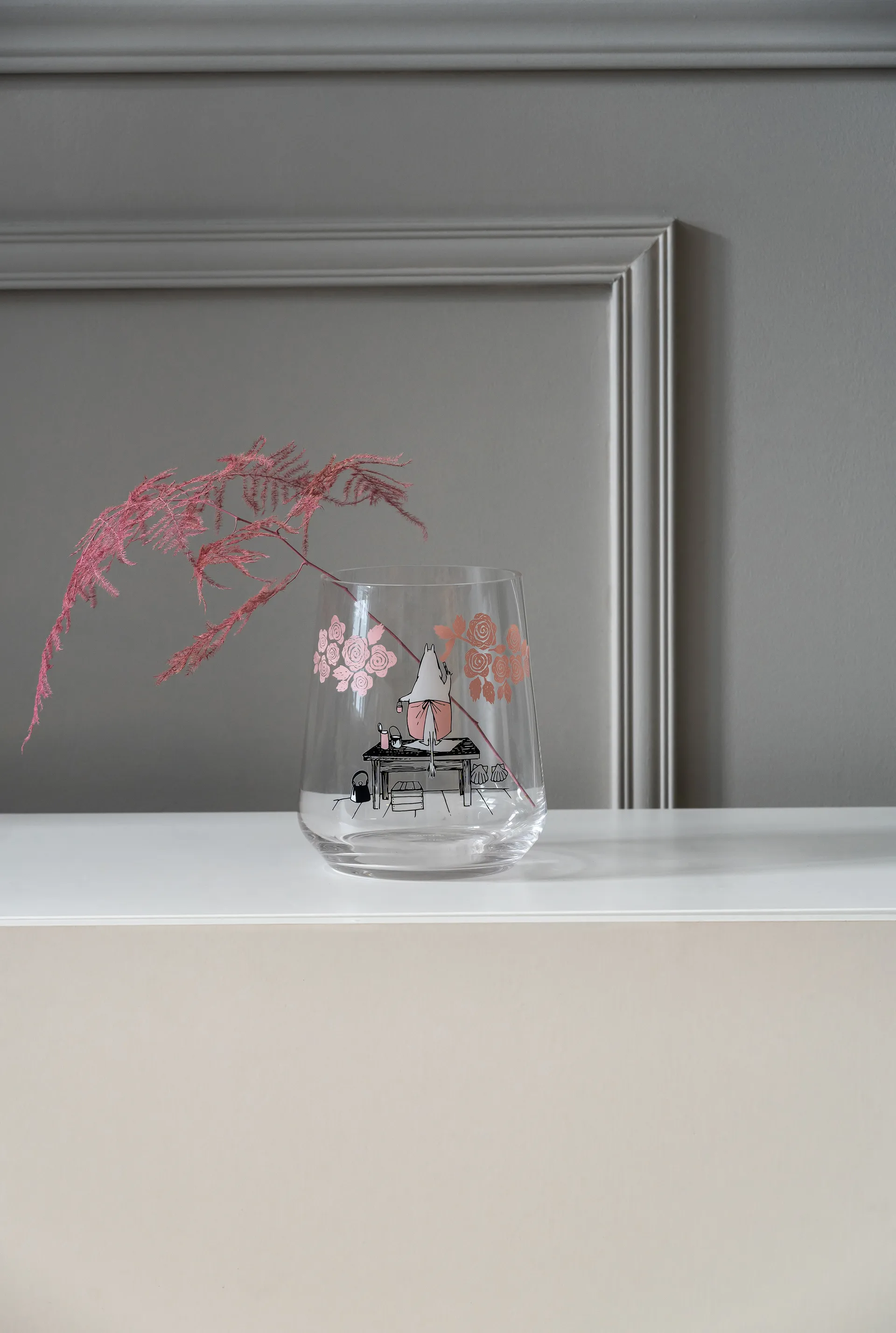 Moomin Originals theelicht/vaas 17,5 cm, Roses Muurla