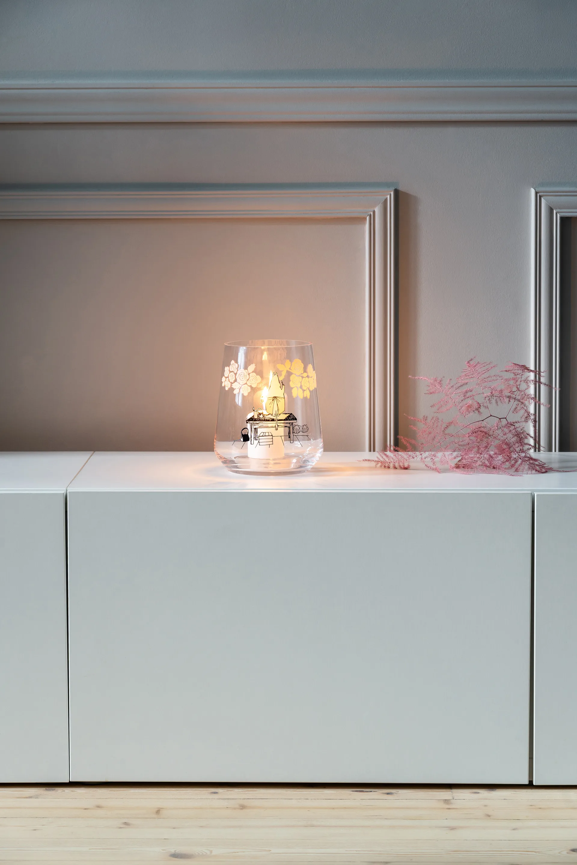 Moomin Originals theelicht/vaas 17,5 cm, Roses Muurla