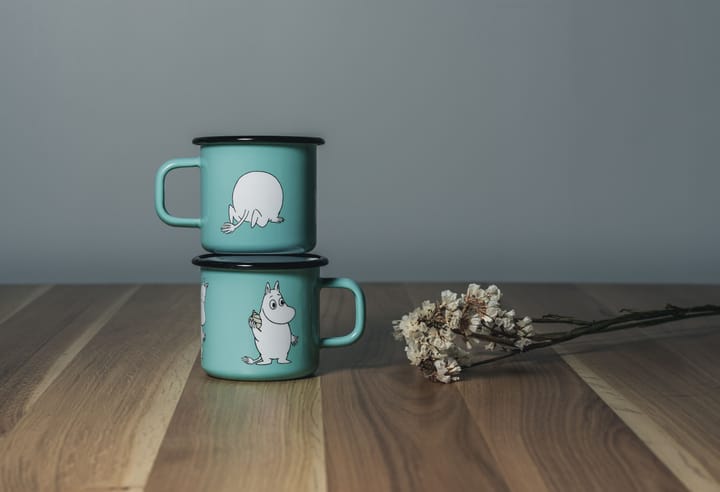 Moomin Retro emaillemok 37 cl, Mint Muurla