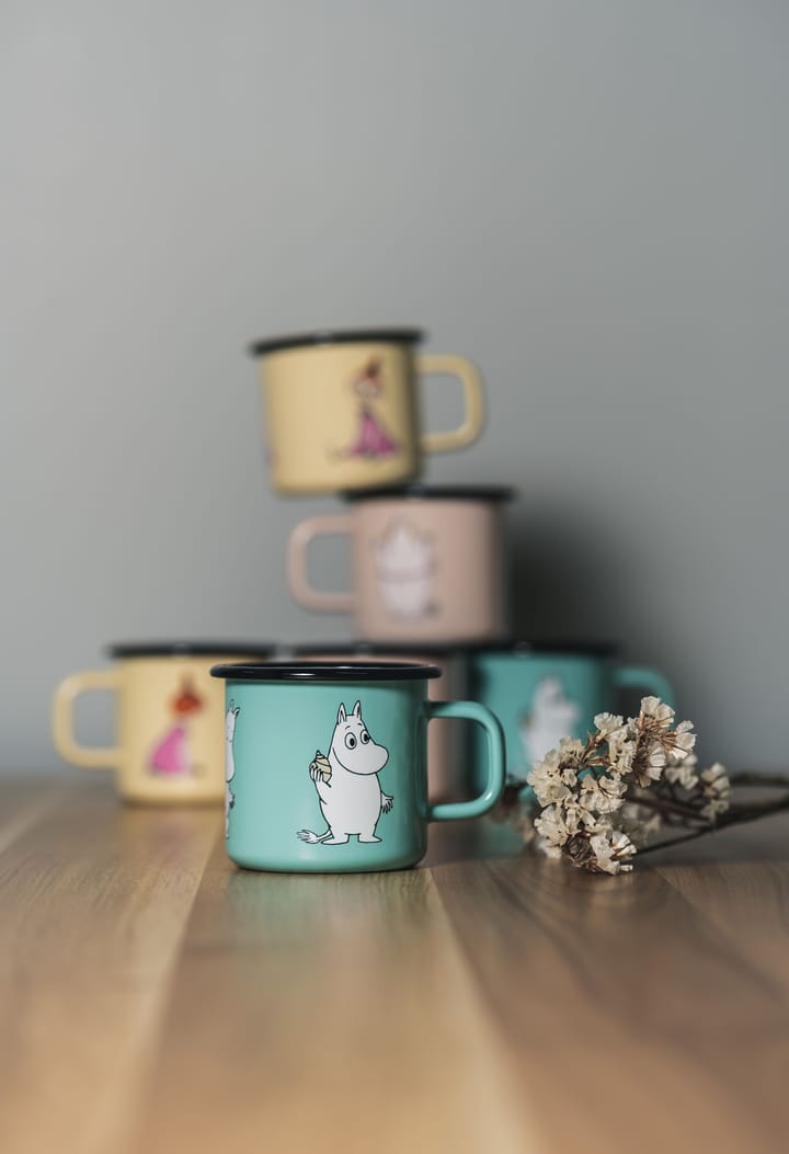 Moomin Retro emaillemok 37 cl, Mint Muurla