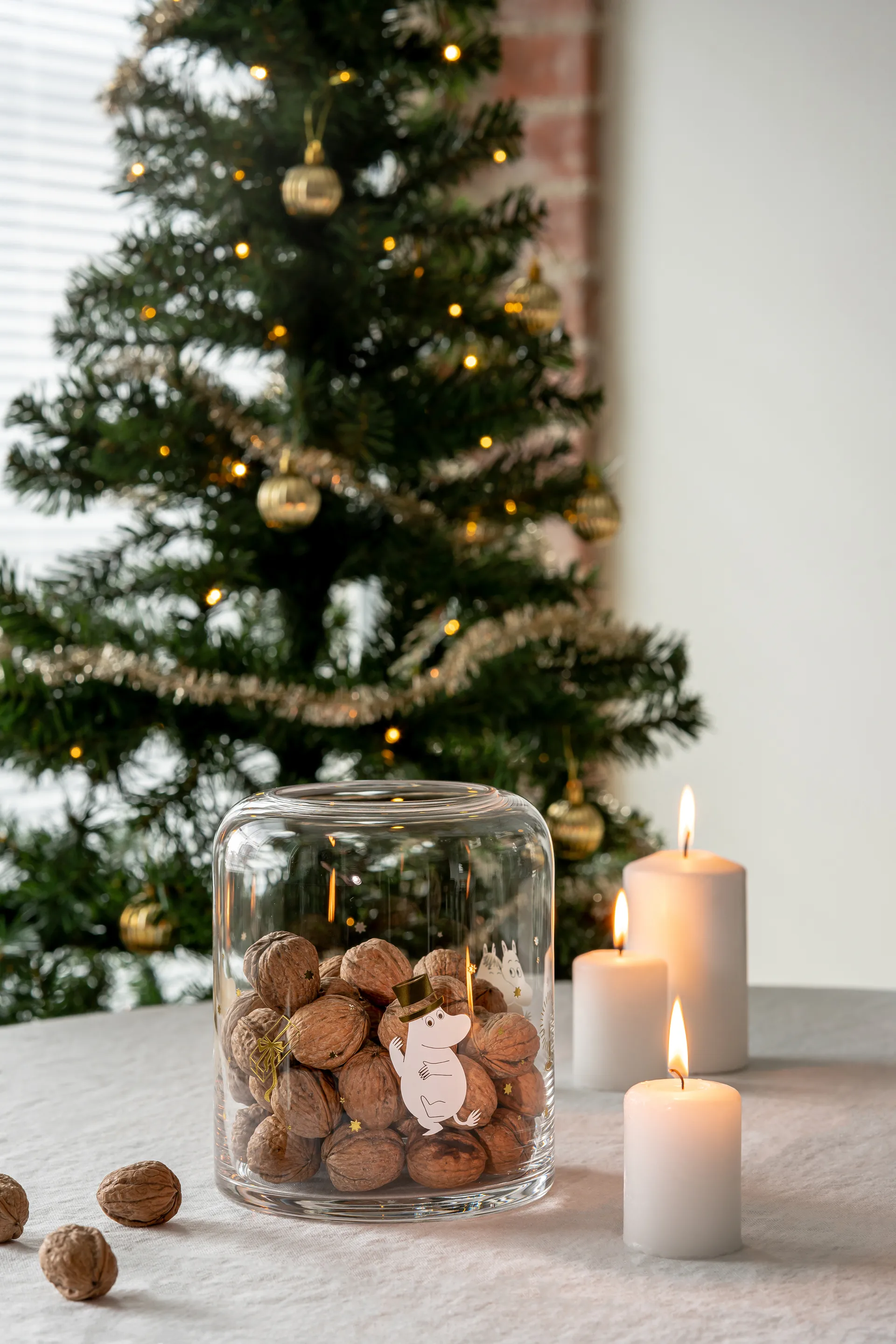 Moomin waxinelichtjeshouder 18 cm, Sparkling stars Muurla