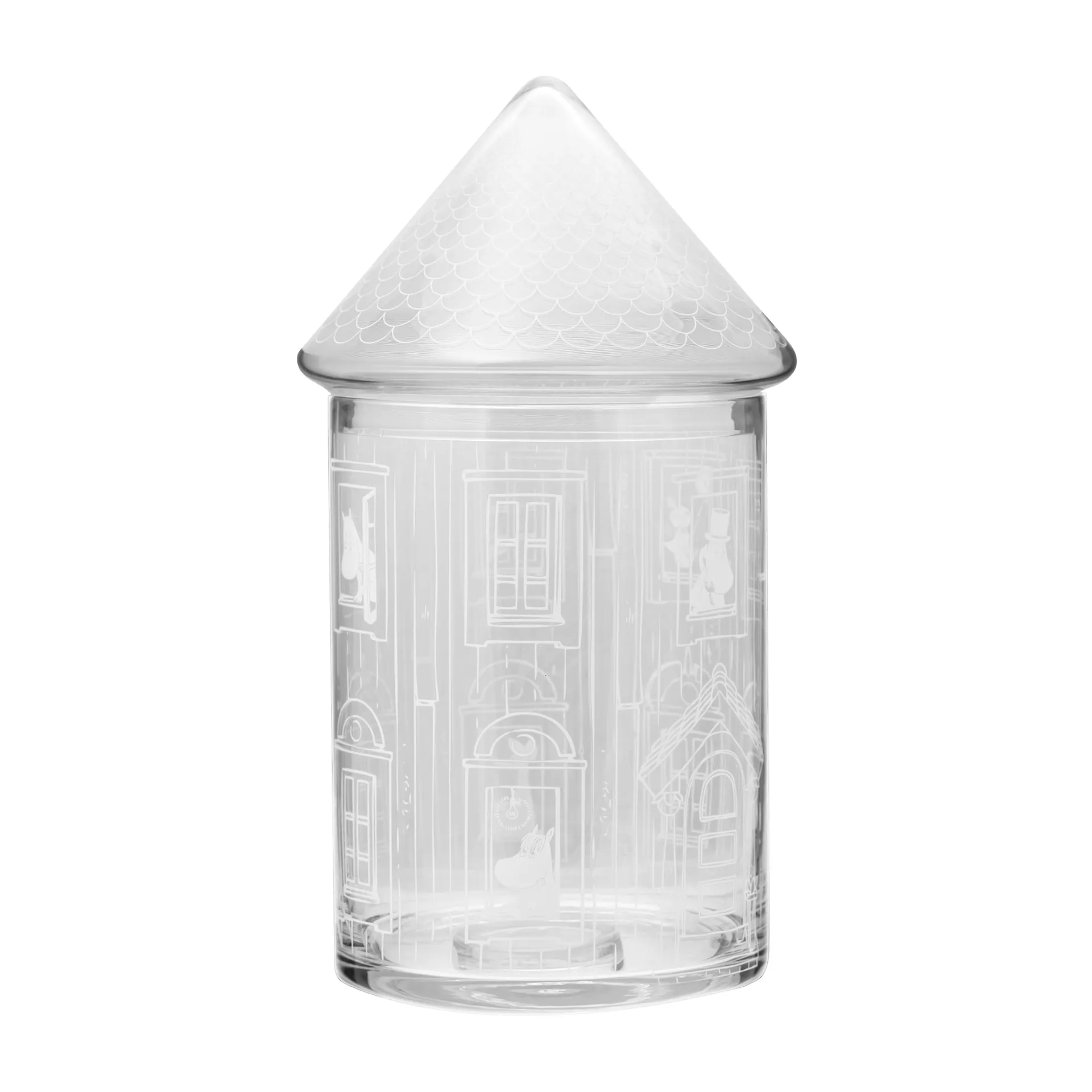 Moominhouse glazen pot met deksel 30,5 cm, Transparant Muurla