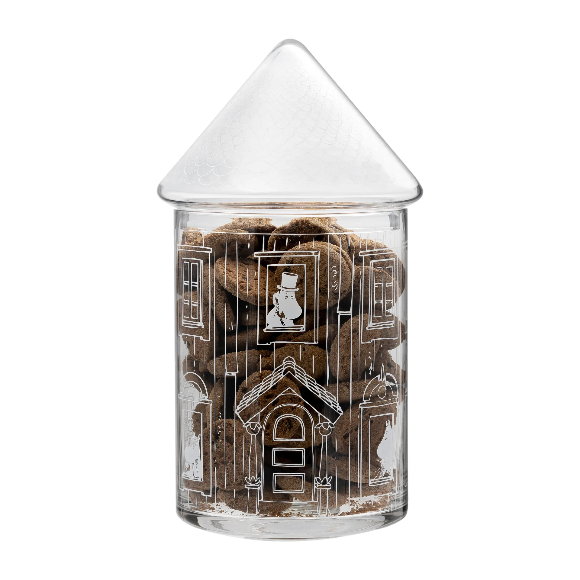 Moominhouse glazen pot met deksel 30,5 cm, Transparant Muurla