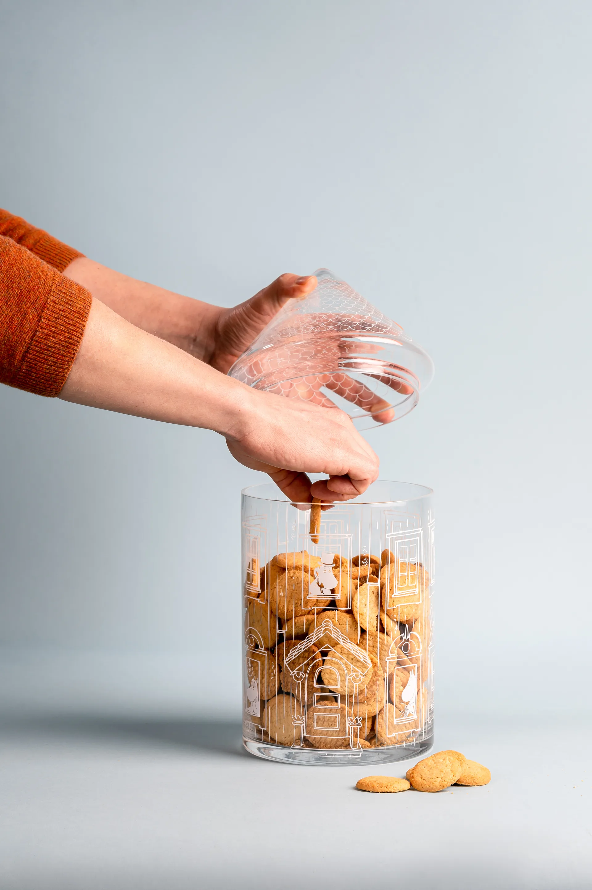 Moominhouse glazen pot met deksel 30,5 cm, Transparant Muurla