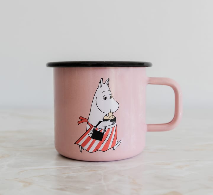 Moominmama emaillen mok 37 cl, Roze Muurla