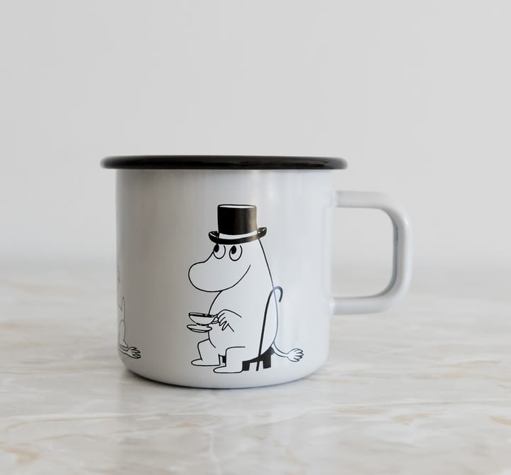 Moominpapa emaillen mok 37 cl, Grijs Muurla