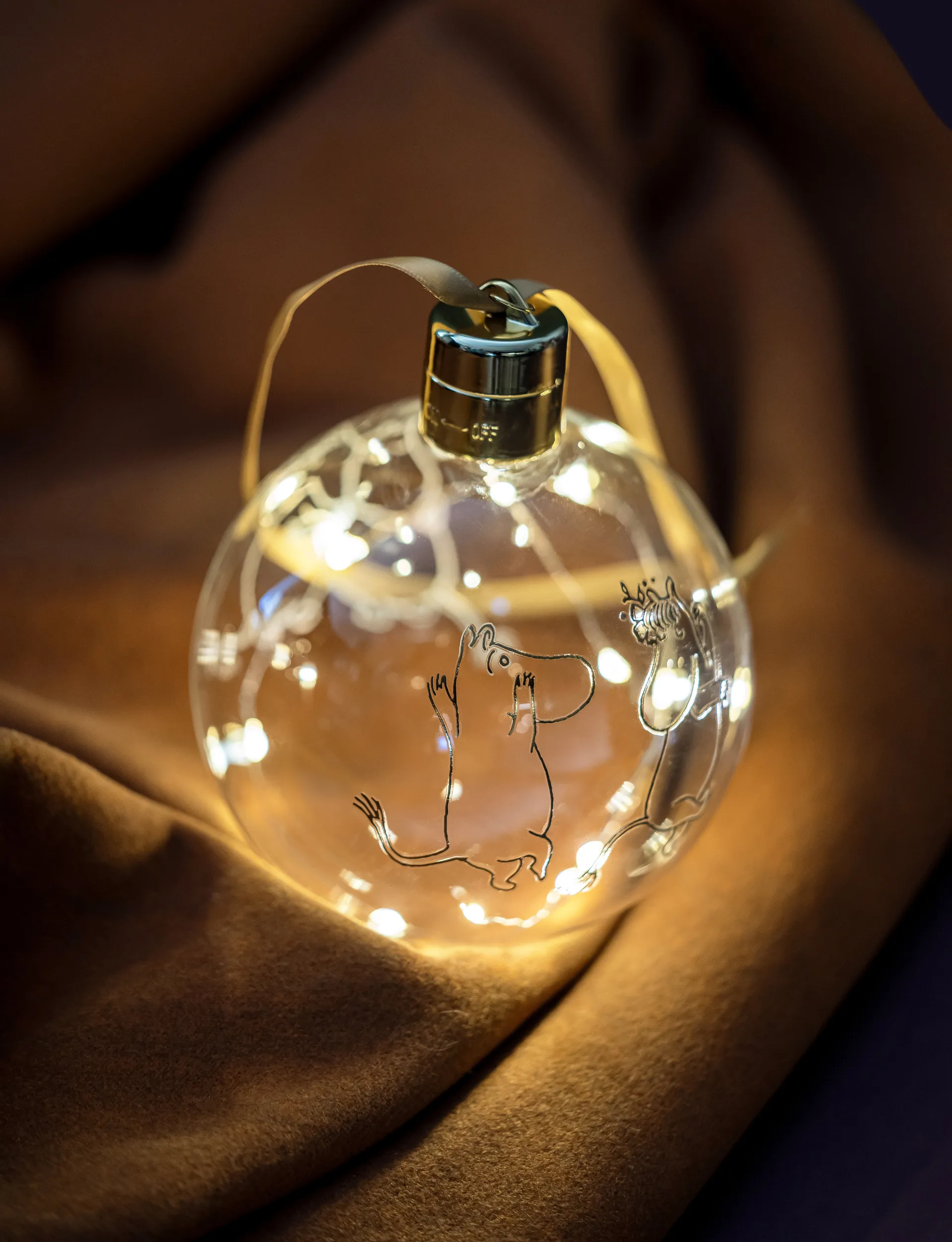 Mumin 80 kerstbal met LED-licht Ø11 cm, Klar Muurla