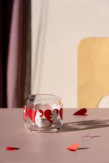 Mumin waxinelichthouder Ø9x8 cm - Heart - Muurla