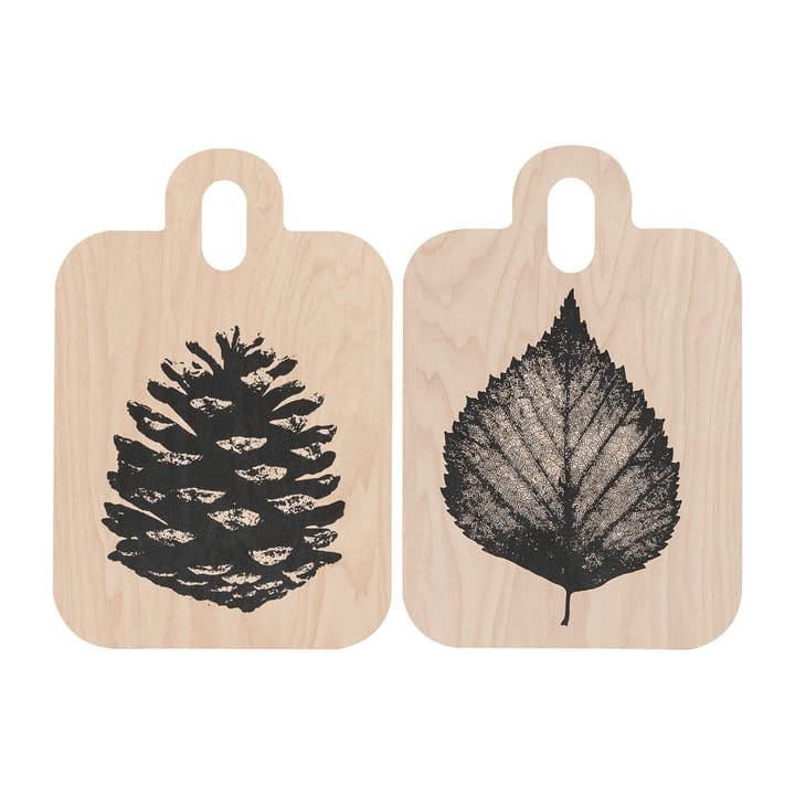 Nordic Chop &amp; Serve dienblad 21x31 cm - The Pine Cone-The Birch Leaf - Muurla