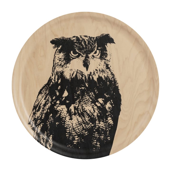 Nordic The Eagle Owl dienblad Ø35 cm - Natuur-zwart - Muurla