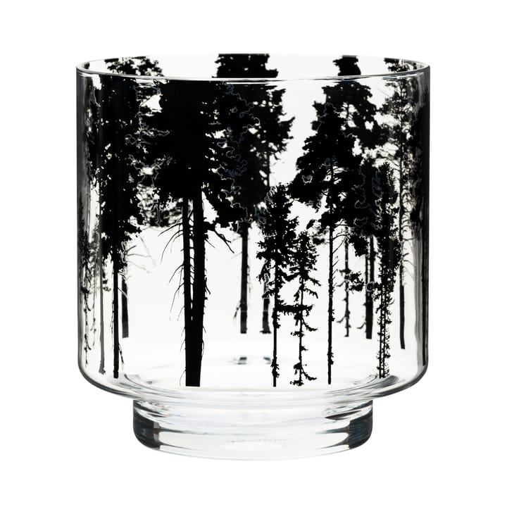 Nordic The Forest waxinelichthouder/vaas 17 cm - Helder-zwart - Muurla