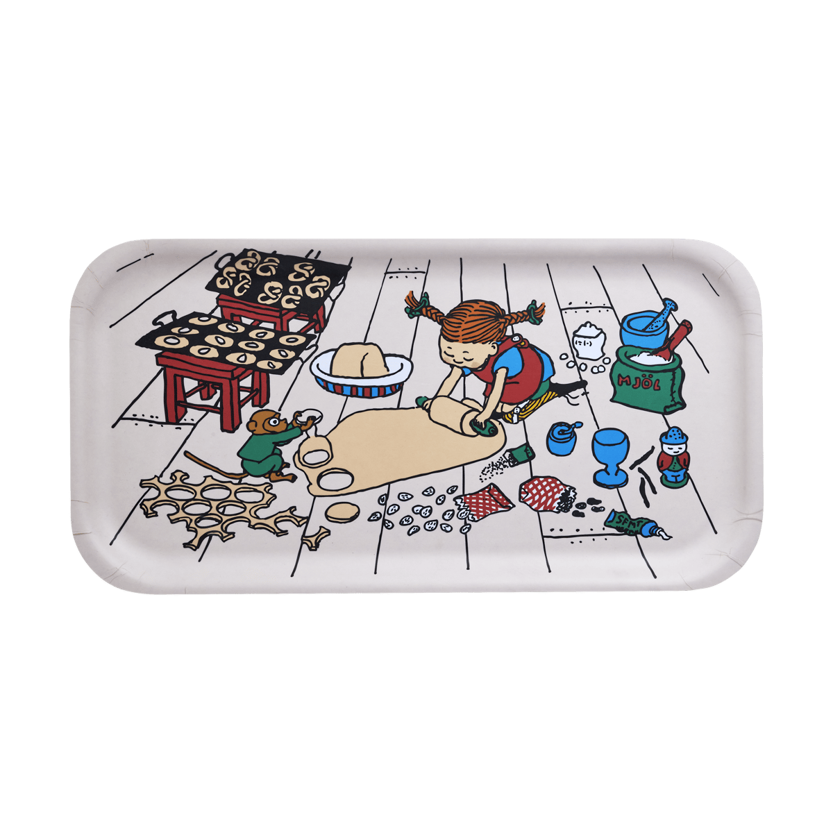 Muurla Pippi dienblad 22x43 cm Baking | Scandinavisch Interieur | Dienbladen | Multi