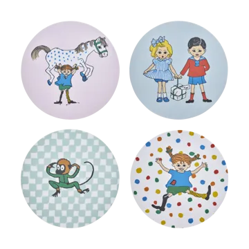 Pippi glasonderzetters 4 stuks - Hoppsansa - Muurla