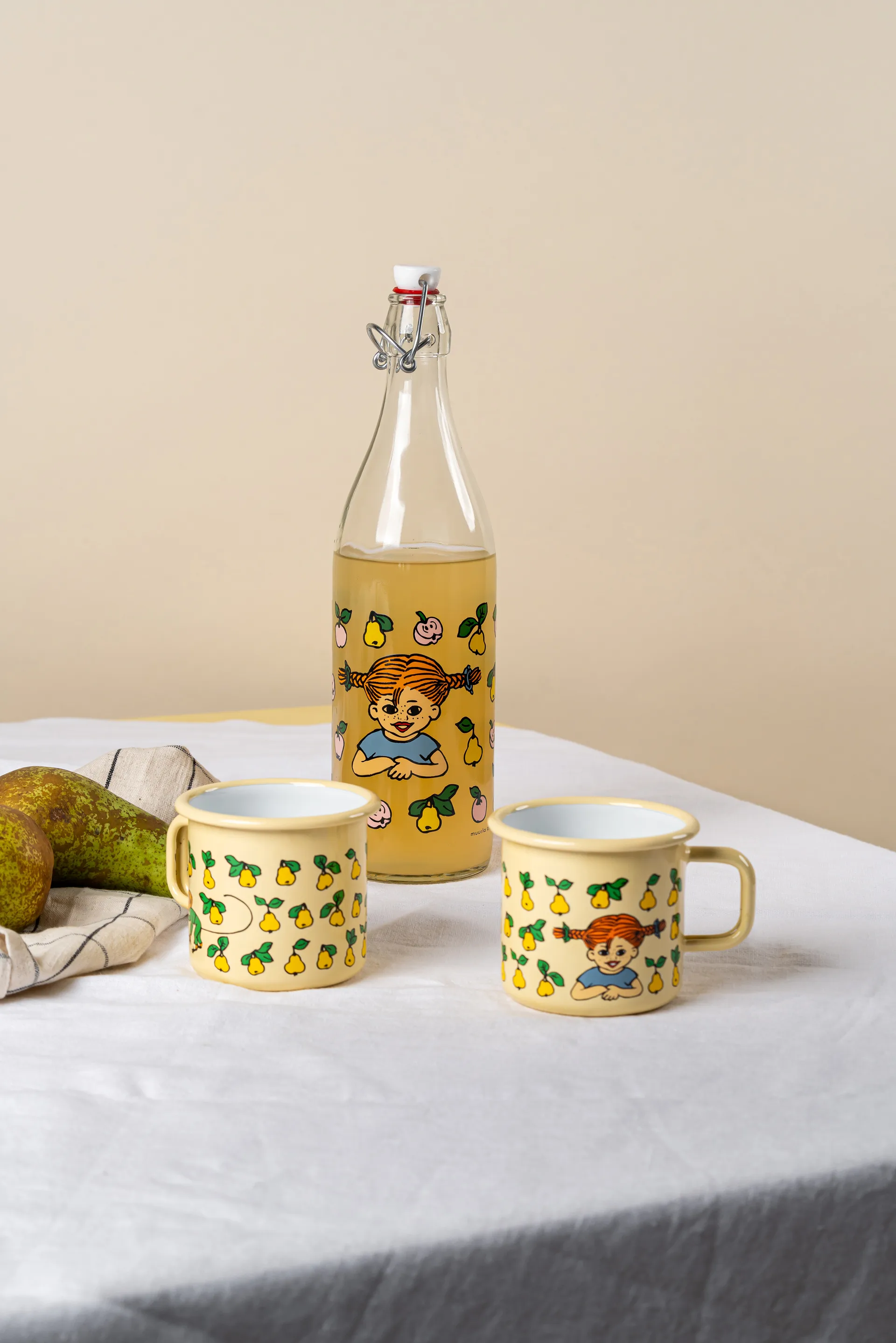 Pippi glazen fles 1 L, Fruits Muurla