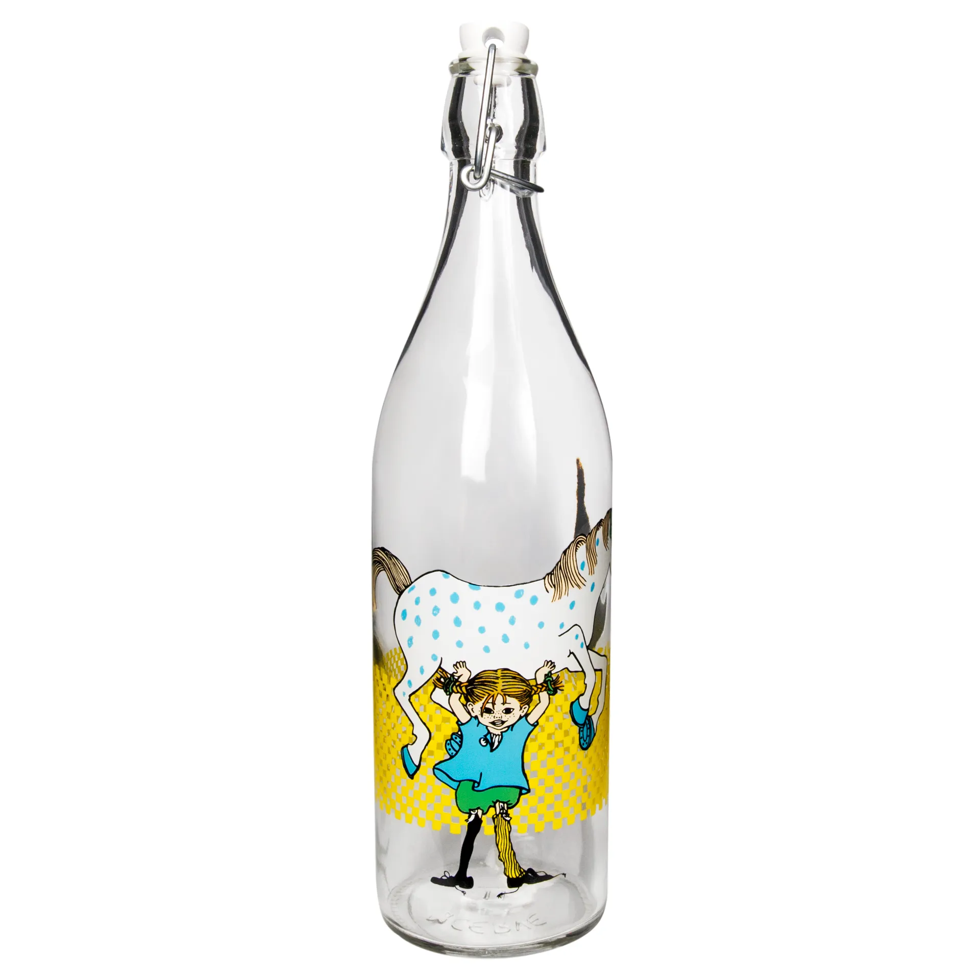 Pippi glazen fles 1 L, Multi Muurla