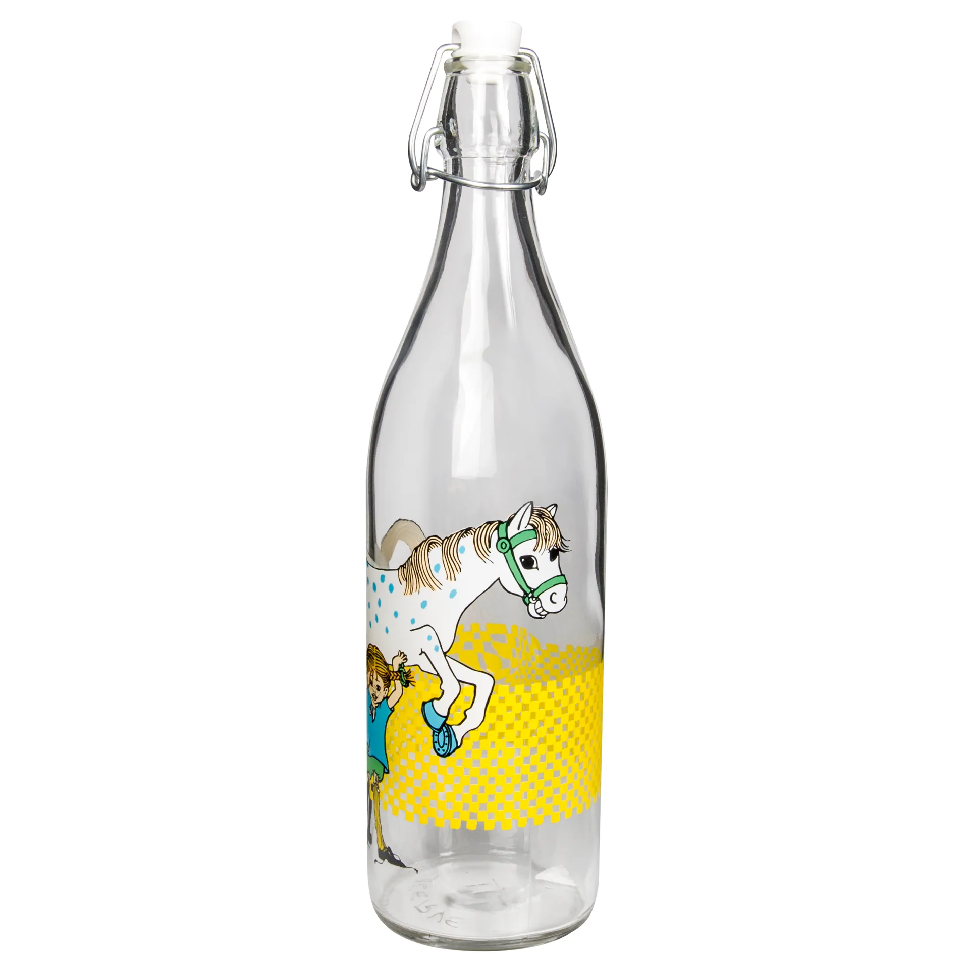Pippi glazen fles 1 L, Multi Muurla