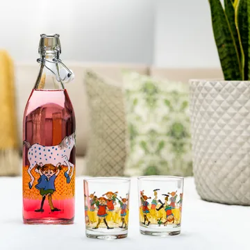 Pippi glazen fles 1 L - Multi - Muurla