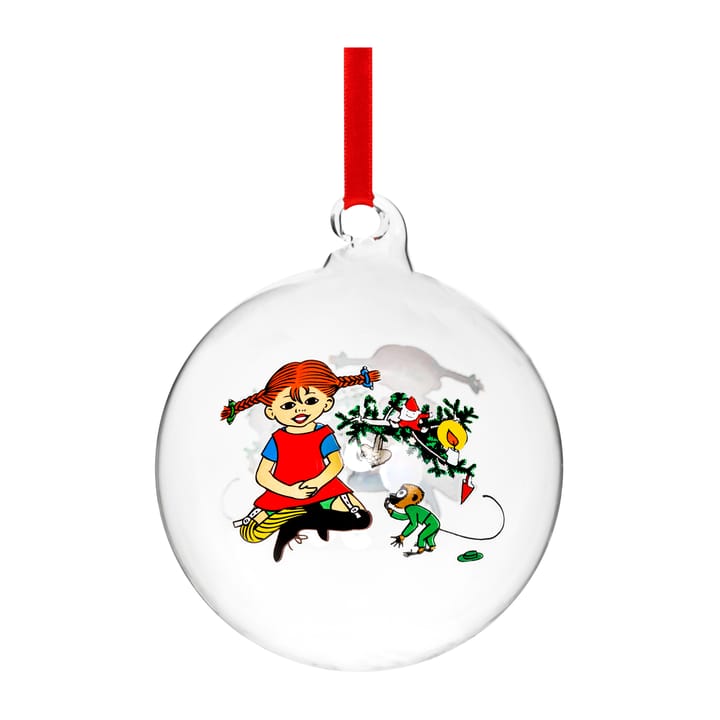 Pippi kerstbal Ø9 cm, Pippi Langkous Muurla