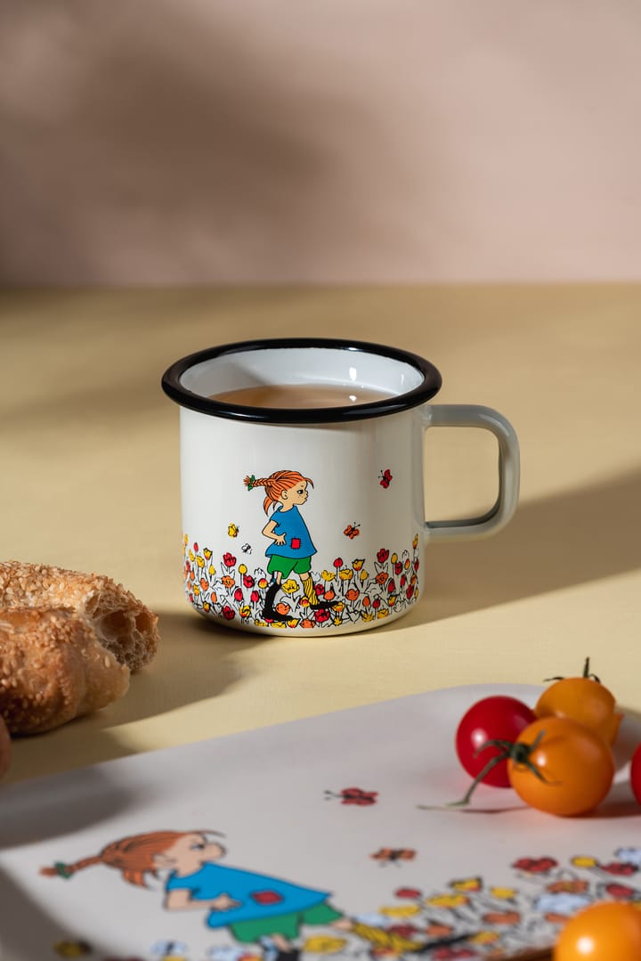 Pippi longstocking emaillen mok 3,7 dl, Be More Pippi Muurla