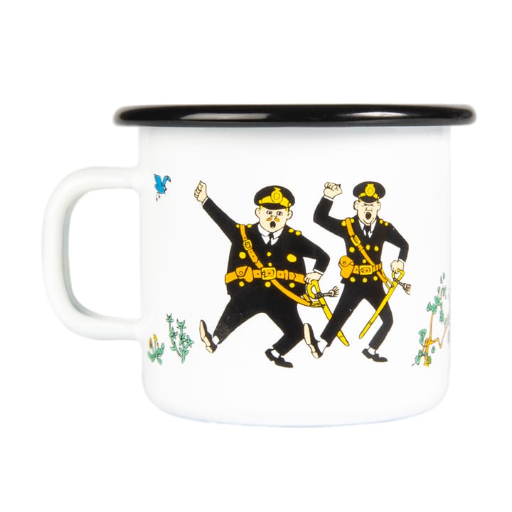 Pippi och polisen emaille mok 25 cl, Wit Muurla