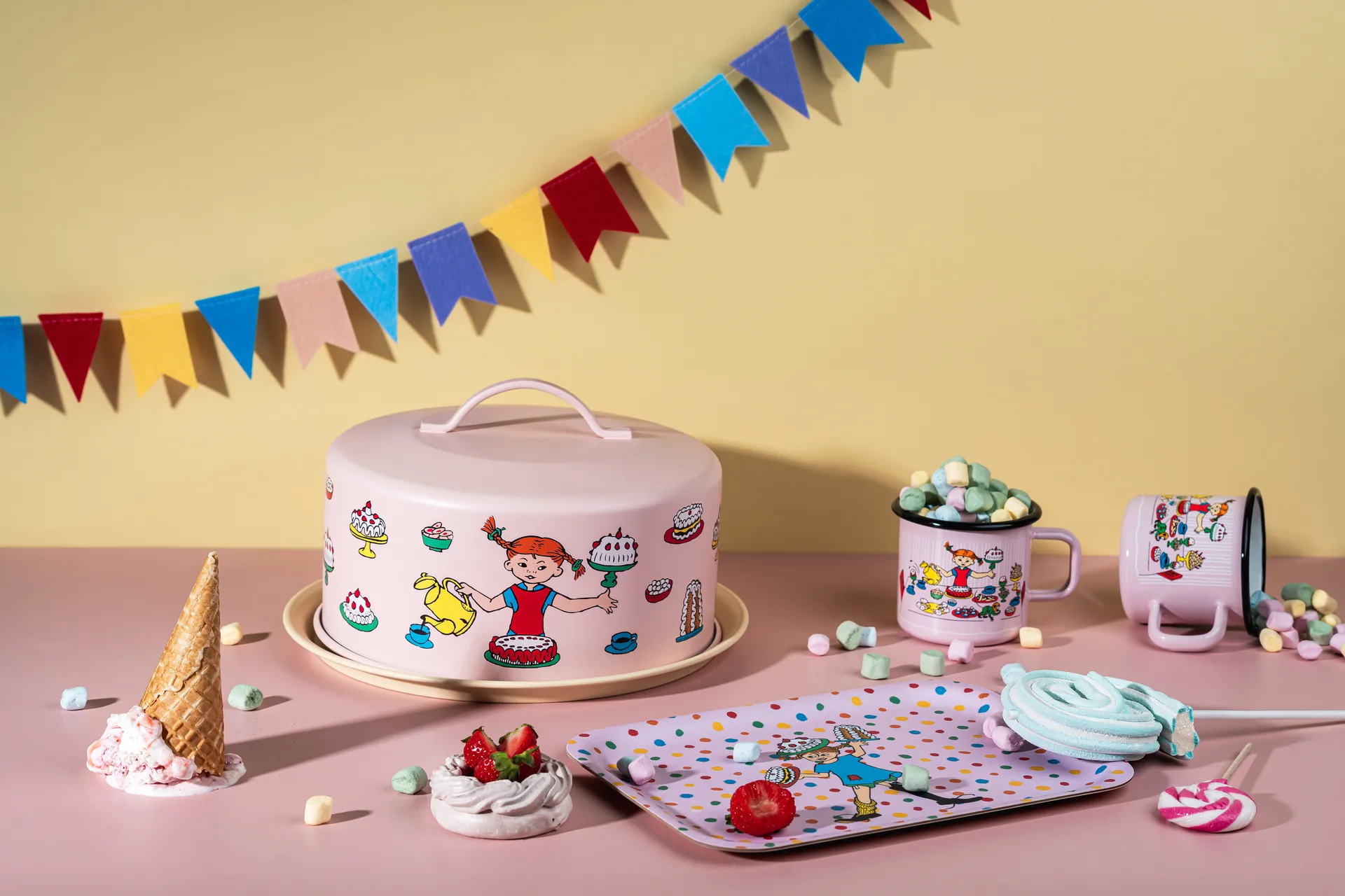 Pippi plateau met stolp, Verjaardag Muurla