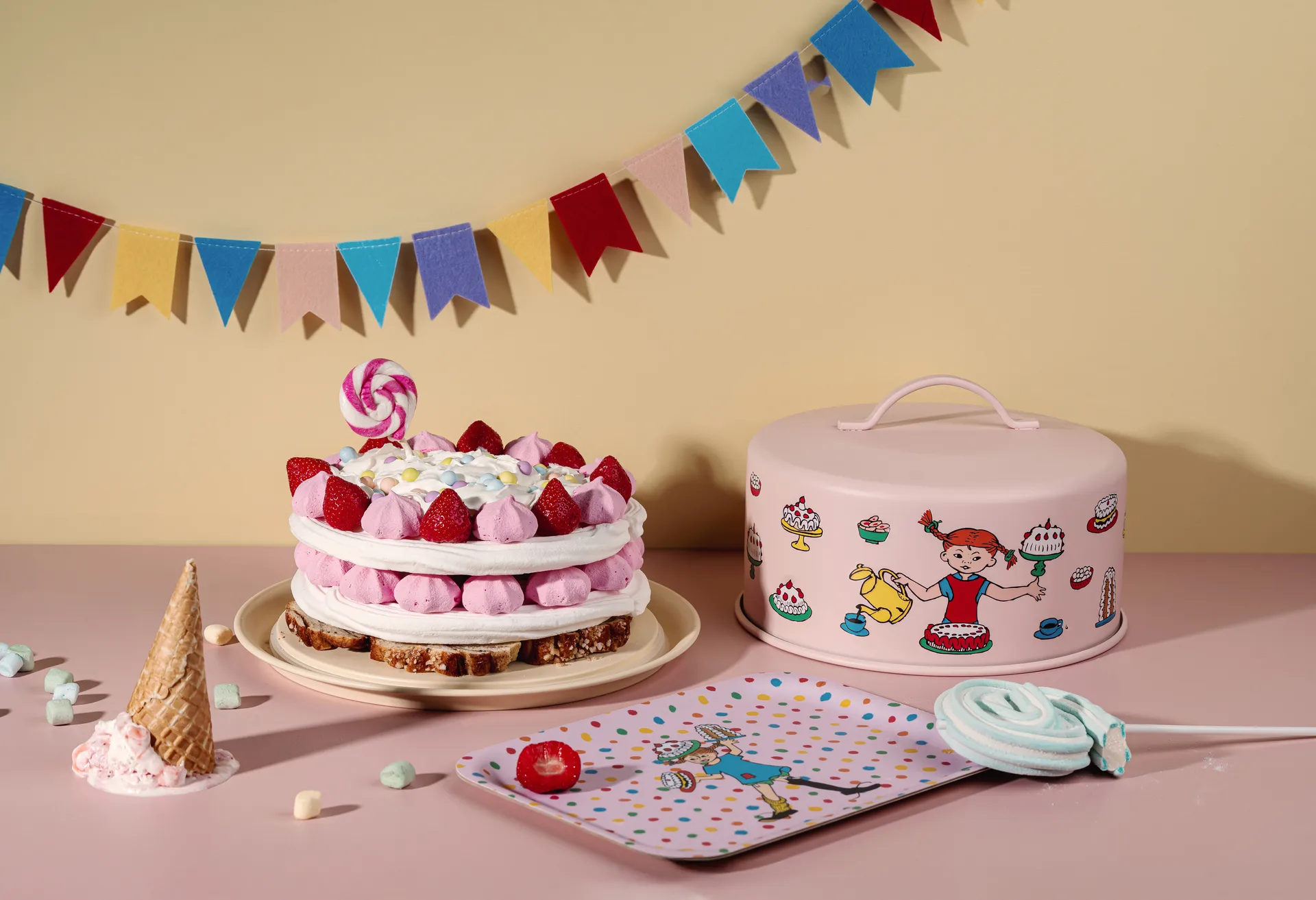 Pippi plateau met stolp, Verjaardag Muurla