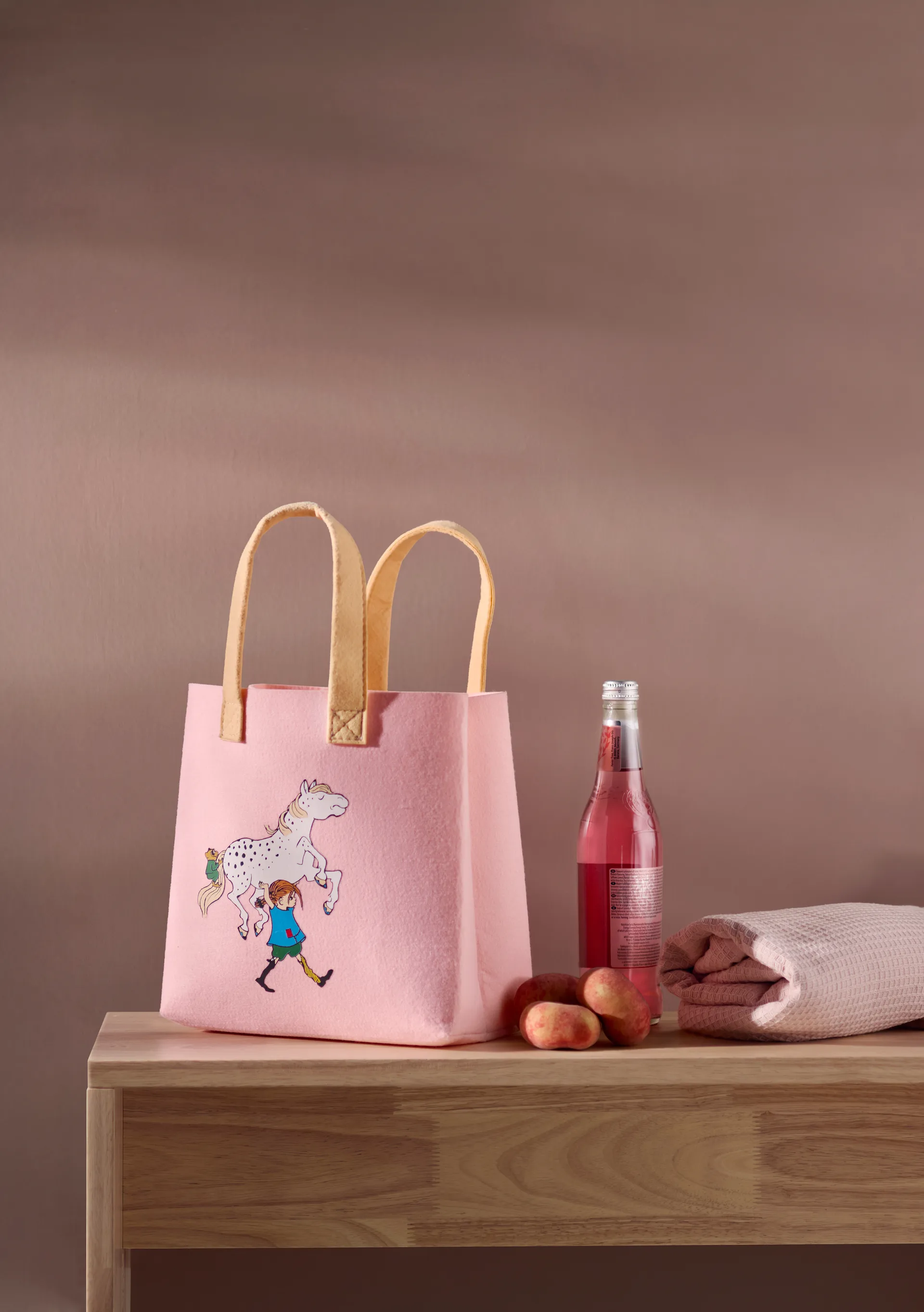 Pippi Tote Bag tas 25x25 cm, Pippi and the Horse Muurla