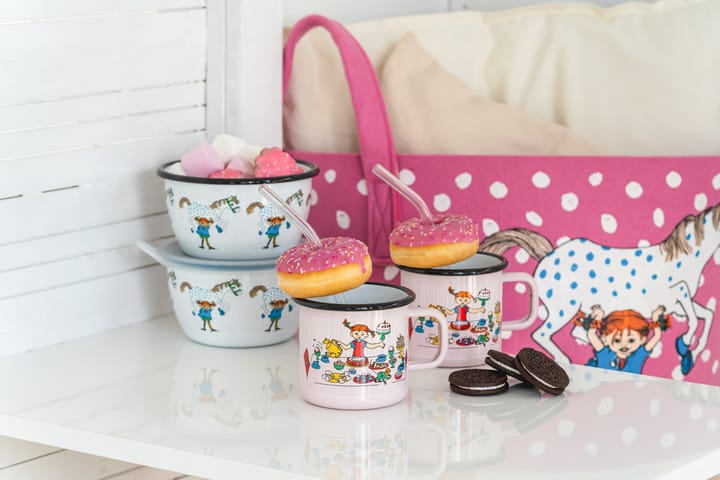 Pippi's birthday emaillen mok 3,7 dl, Pink Muurla