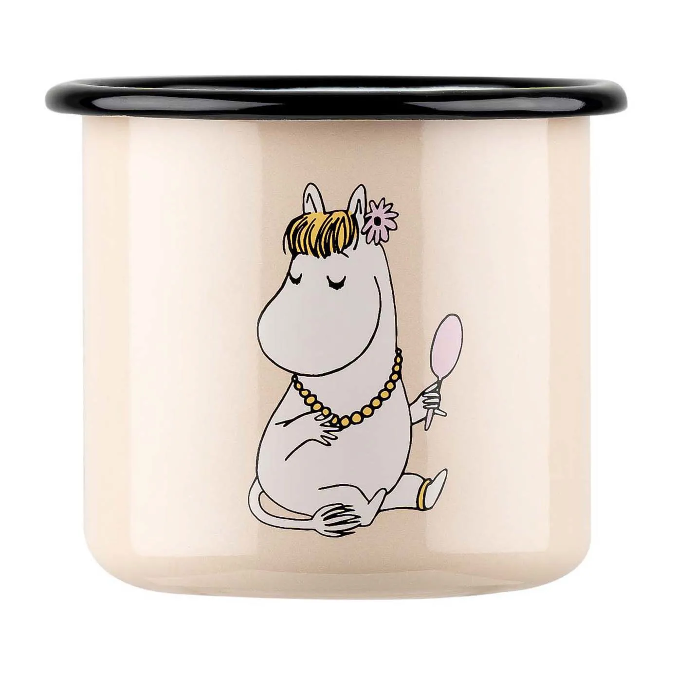 Snorkmaiden Retro emaillemok 37 cl, Beige Muurla