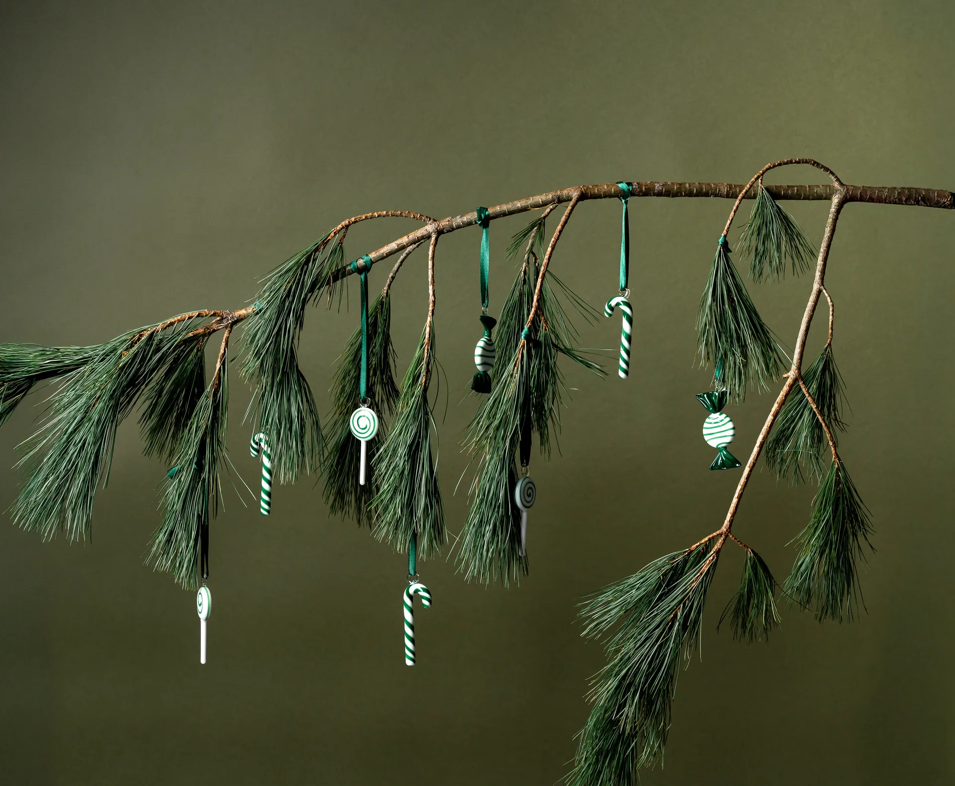 Sweets kerstdecoratie 3-pack, Groen Muurla