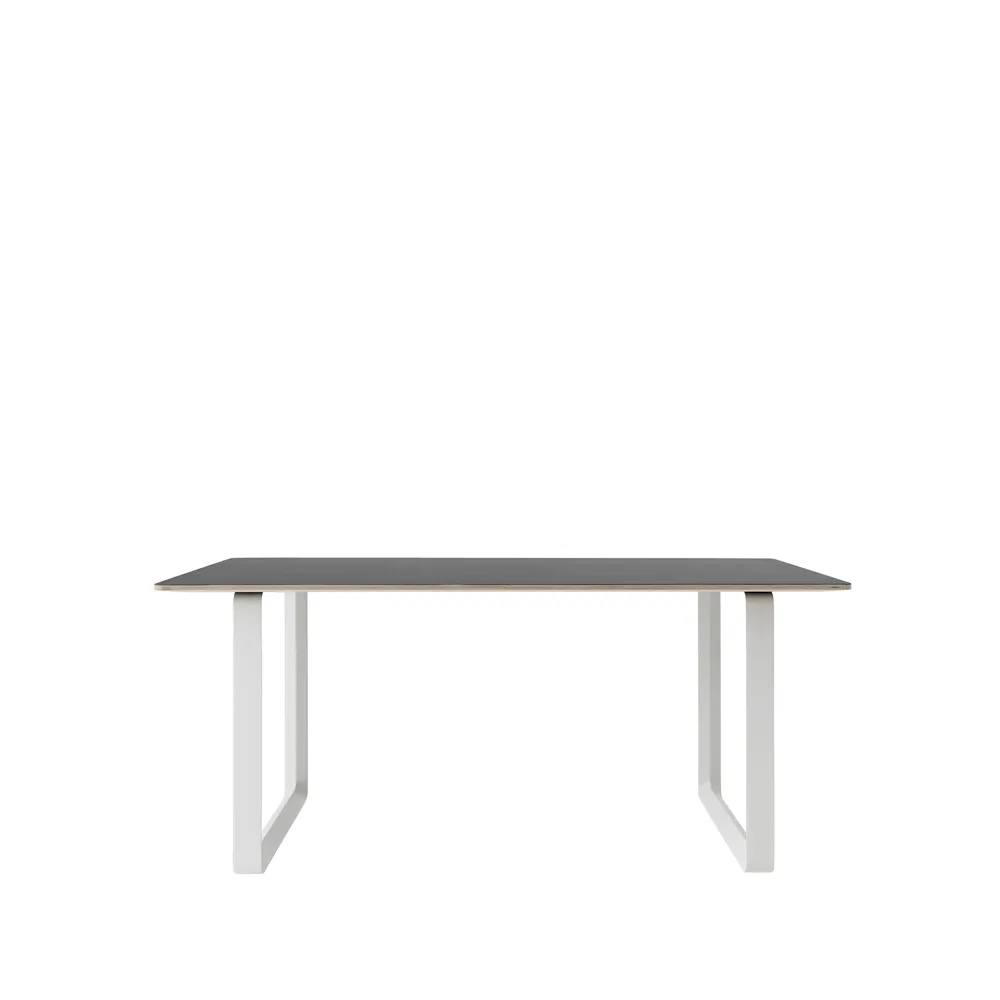 70/70 eettafel 170x85 cm, Black linoleum-Plywood-White Muuto