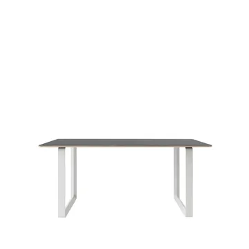 70/70 eettafel 170x85 cm - Black linoleum-Plywood-White - Muuto