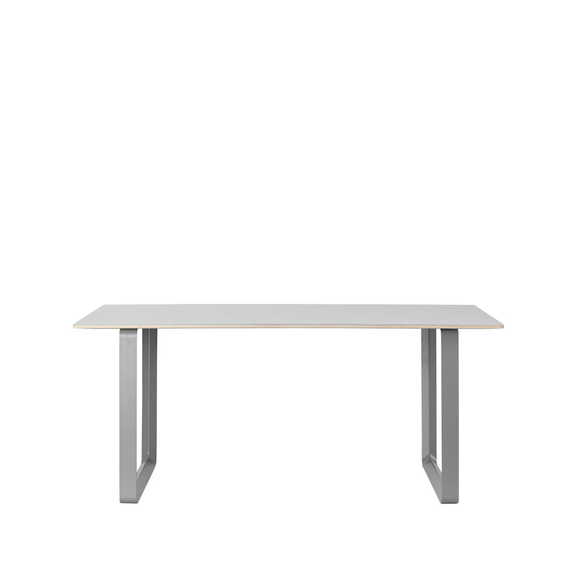 70/70 eettafel 170x85 cm, Grey linoleum-Plywood-Grey Muuto