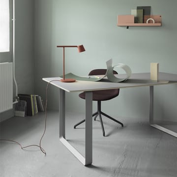 70/70 eettafel 170x85 cm - Grey linoleum-Plywood-Grey - Muuto