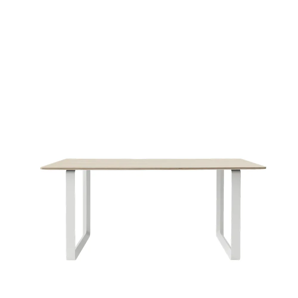 70/70 eettafel 170x85 cm, Oak veneer-Plywood-White Muuto