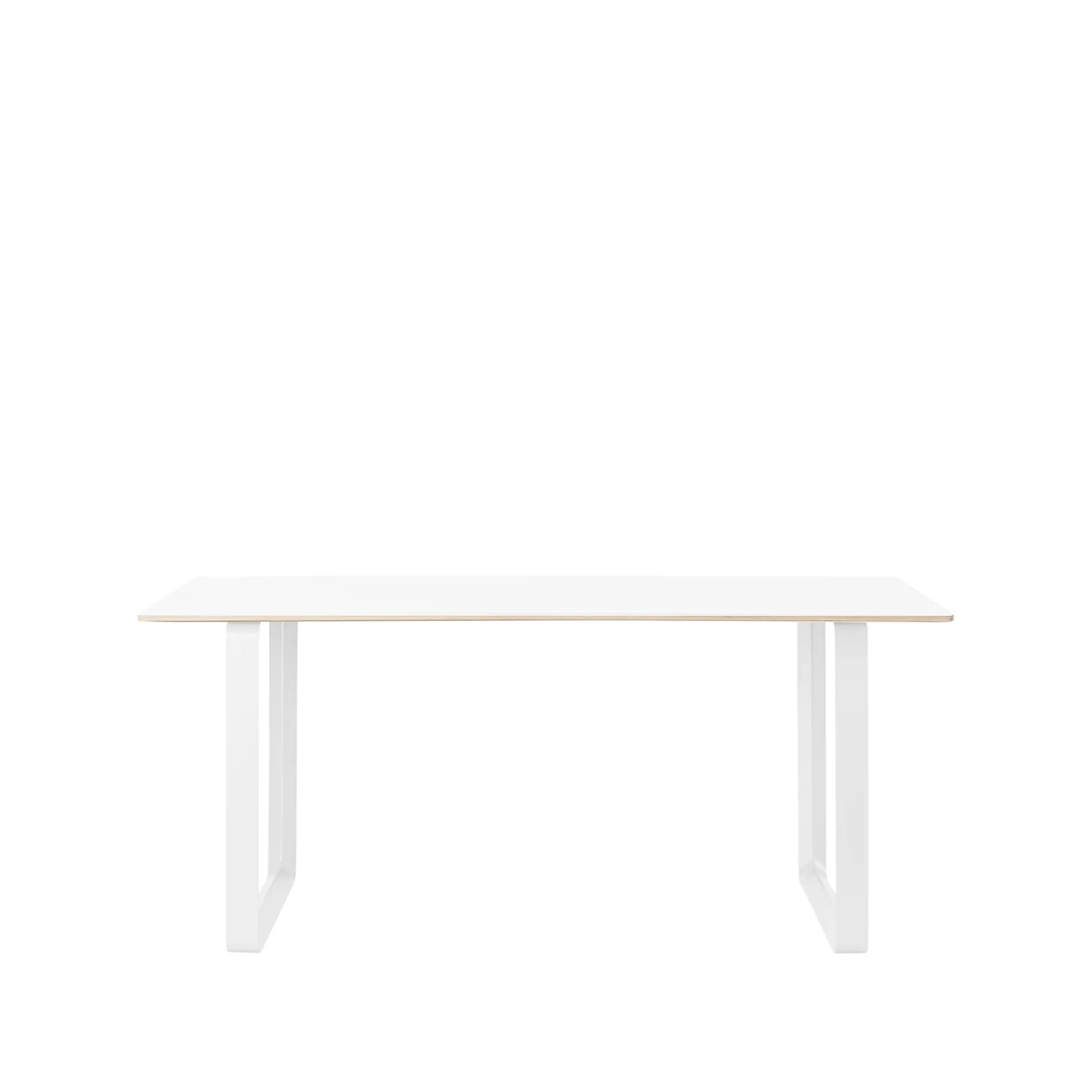 70/70 eettafel 170x85 cm, White laminate-Plywood-White Muuto