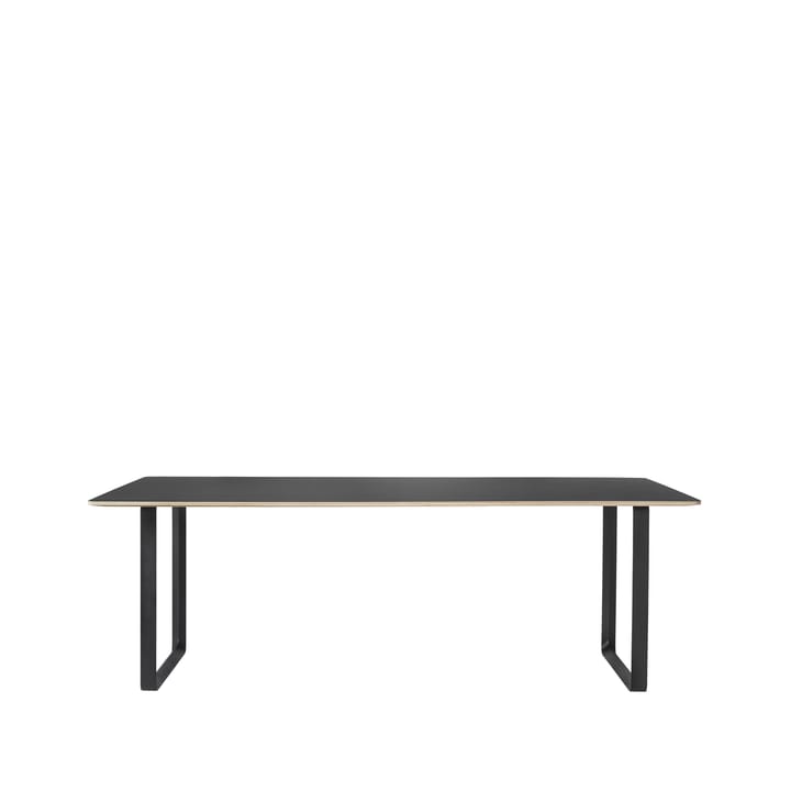 70/70 eettafel 225x90 cm - Black linoleum-Plywood-Black - Muuto