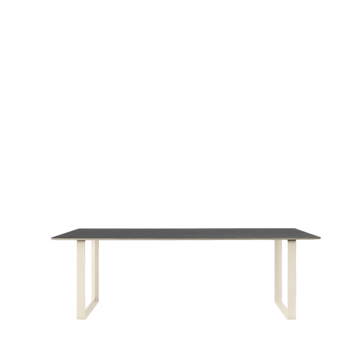 70/70 eettafel 225x90 cm - Black linoleum-Plywood-Sand - Muuto