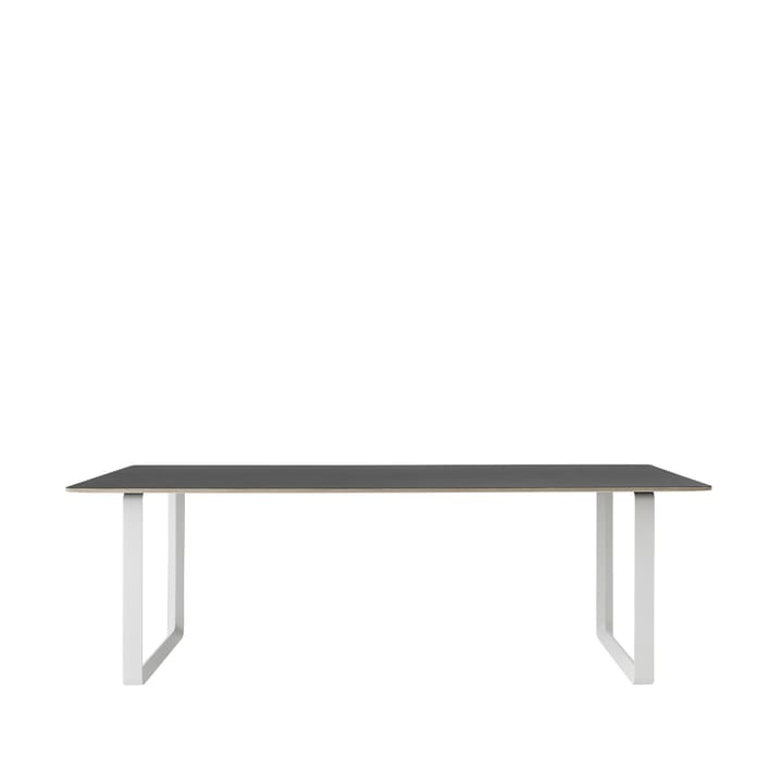 70/70 eettafel 225x90 cm - Black linoleum-Plywood-White - Muuto