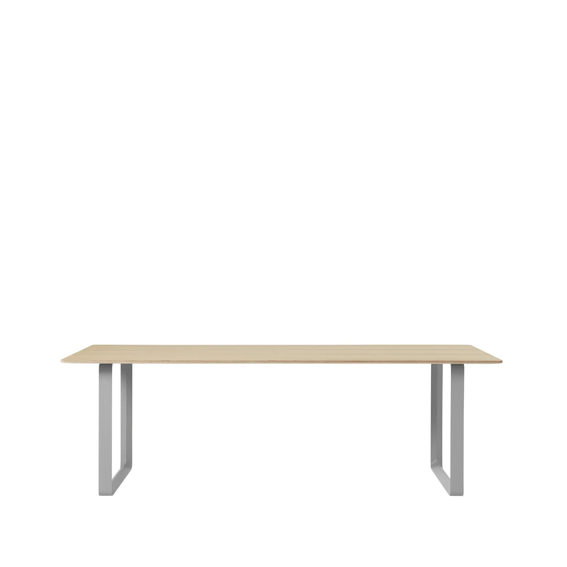 70/70 eettafel 225x90 cm, Oak veneer-Plywood-Grey Muuto