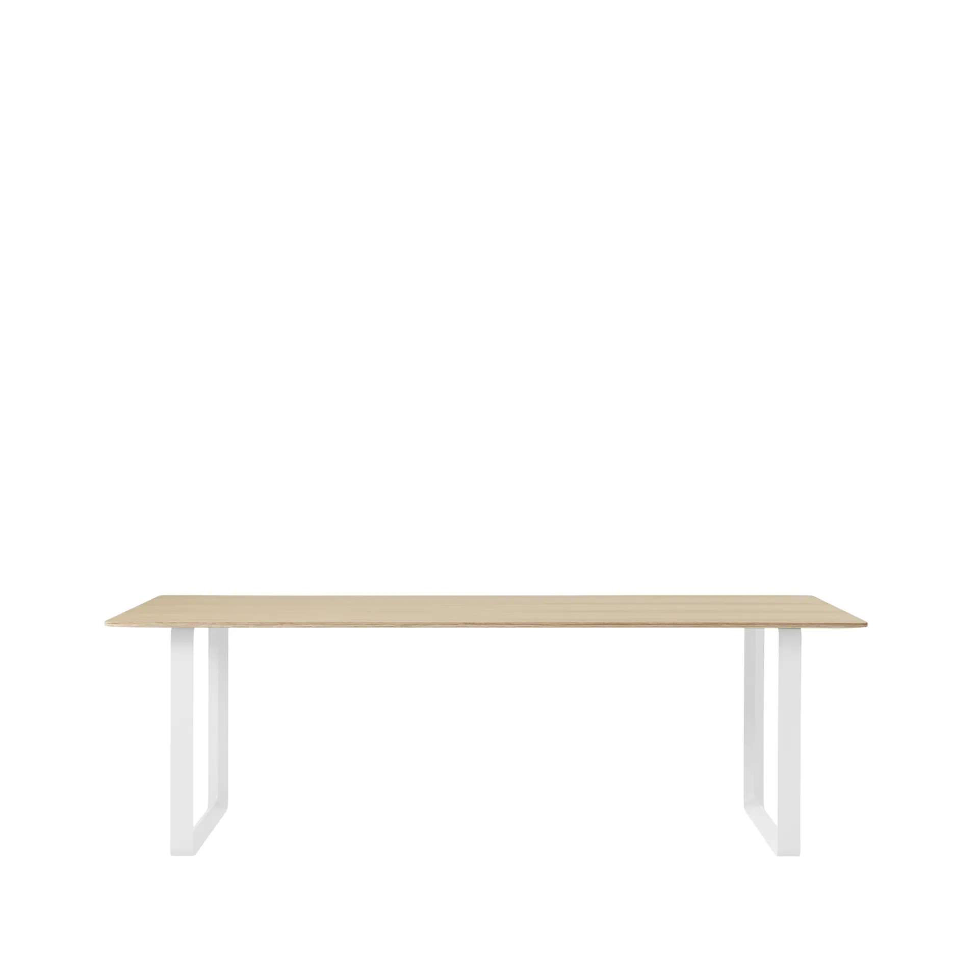 70/70 eettafel 225x90 cm, Oak veneer-Plywood-White Muuto
