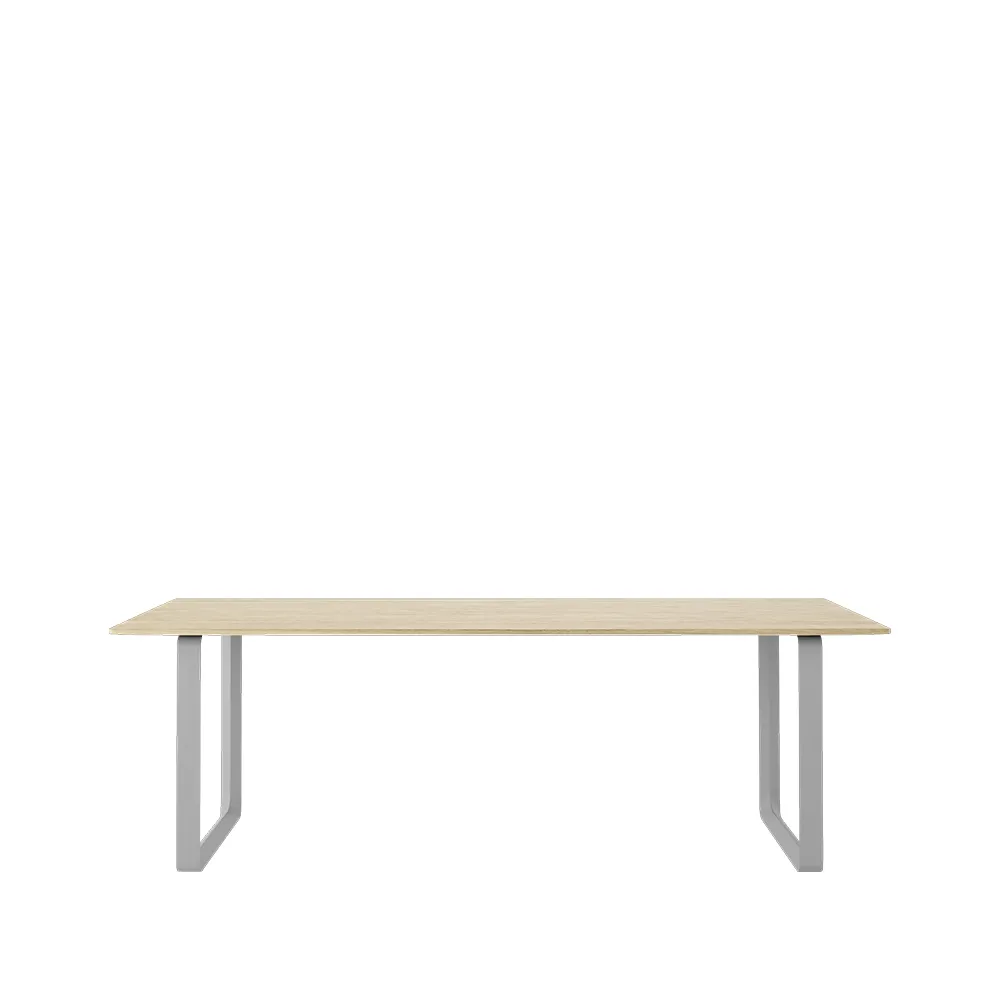 70/70 eettafel 225x90 cm, Solid oak-Grey Muuto