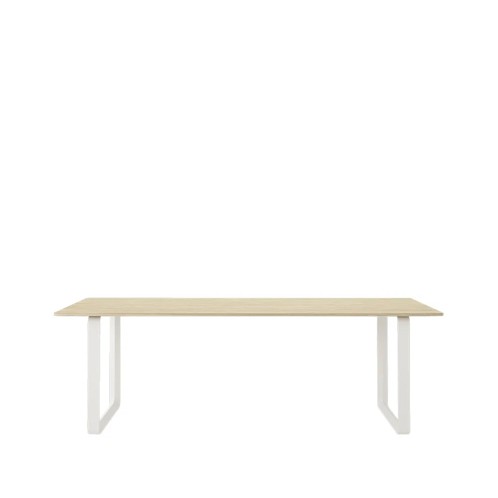 70/70 eettafel 225x90 cm, Solid oak-White Muuto
