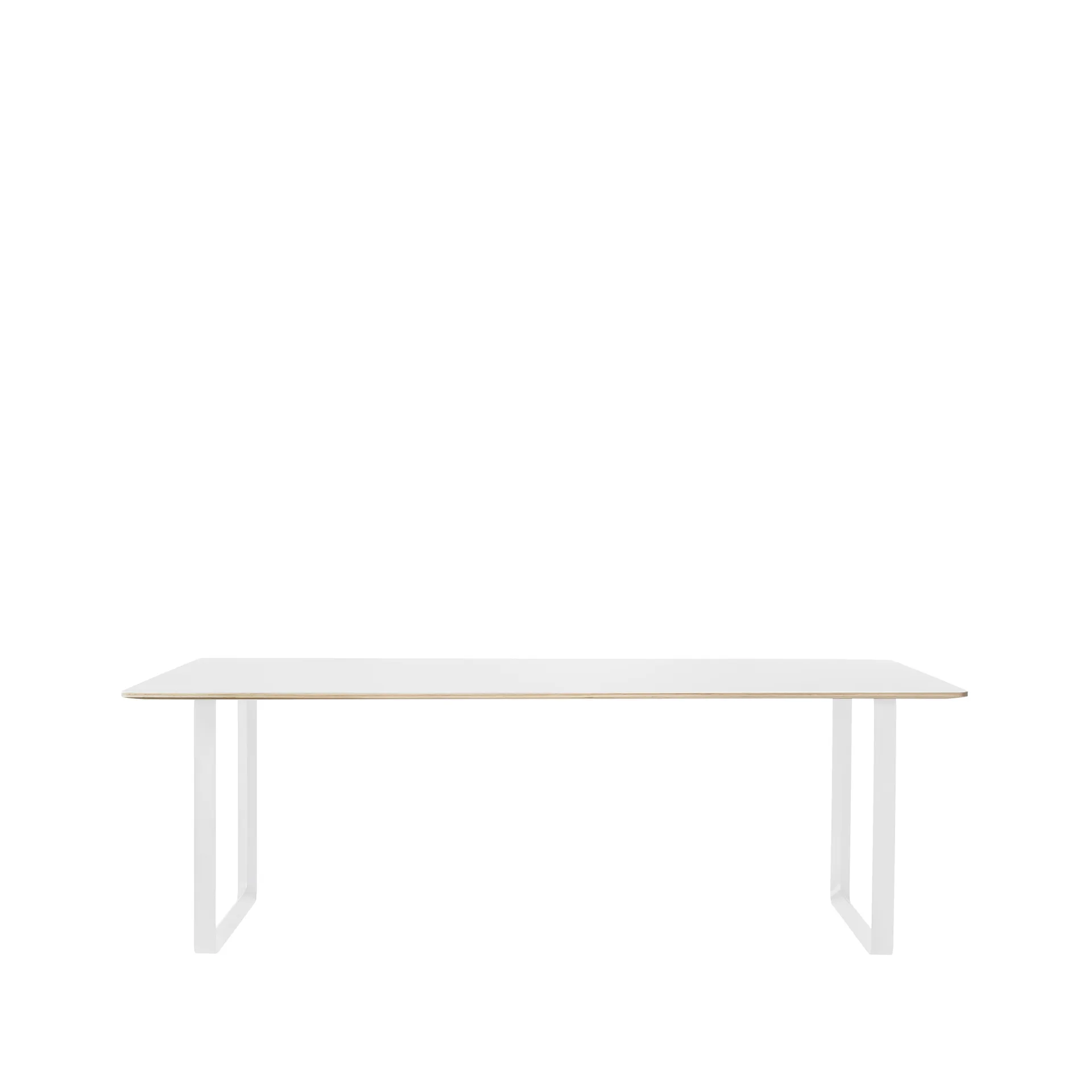 70/70 eettafel 225x90 cm, White laminate-Plywood-White Muuto