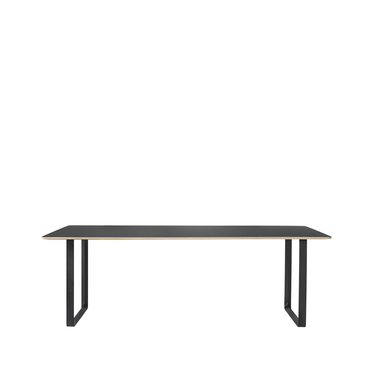 Muuto 70/70 eettafel 255x108 cm Black linoleum-Plywood-Black