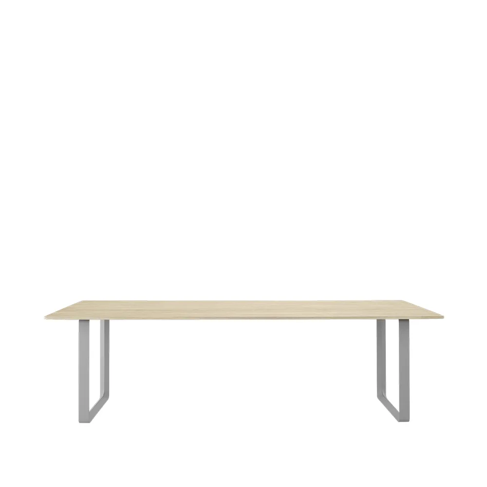 70/70 eettafel 255x108 cm, Solid oak-Grey Muuto